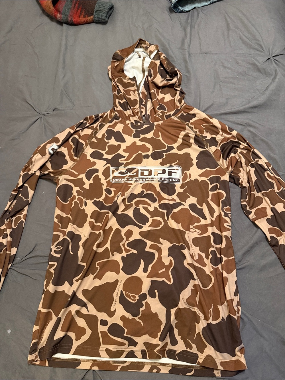 Men's Long Sleeve Camo Hooded Performance Shirt - Brown Camo